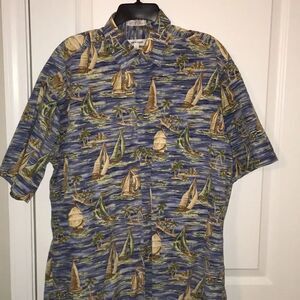 Vintage Pierre Cardin Sailing palm tree Hawaiian